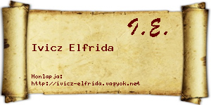 Ivicz Elfrida névjegykártya